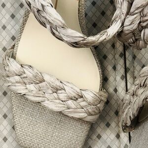 Dolce Vita Braided Sandals - Cream and Gray